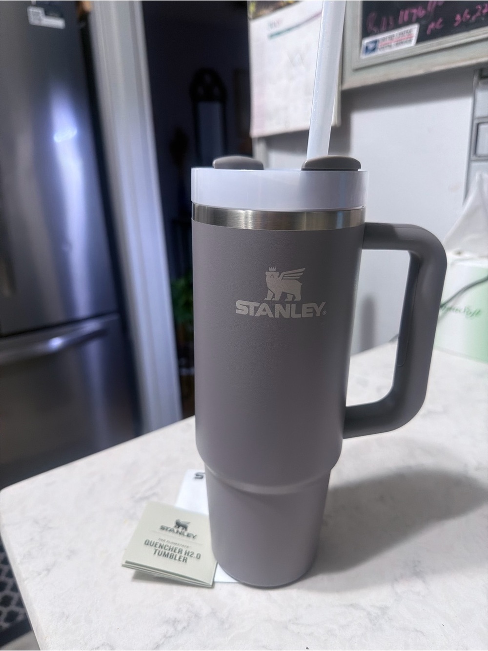 Stanley Quencher H2.O Tumbler with Handle - Gray and White